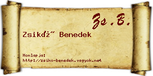 Zsikó Benedek névjegykártya