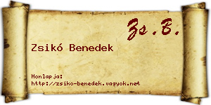 Zsikó Benedek névjegykártya