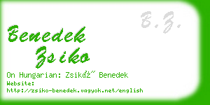 benedek zsiko business card